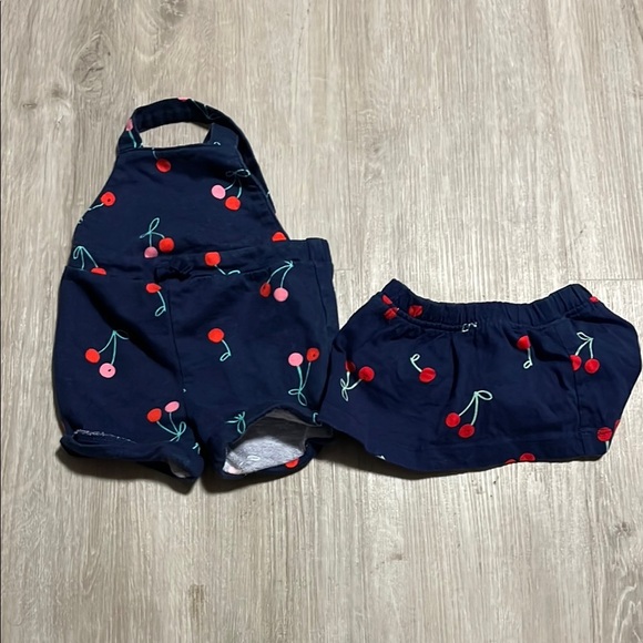 4/$20 Carters Cherry Print Kids Accessory Set - Navy 3M - Picture 1 of 1